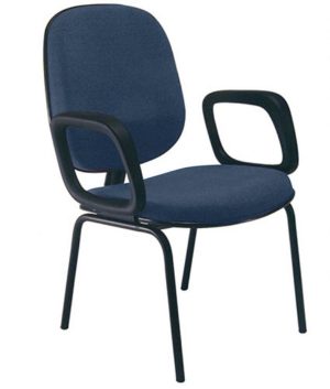 Cadeira para Igrejas Evangélicas com Braços Diretor para Escritório Linha Uno Azul