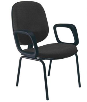 Cadeira para Igrejas Evangélicas com Braços Diretor para Escritório Linha Uno Preto