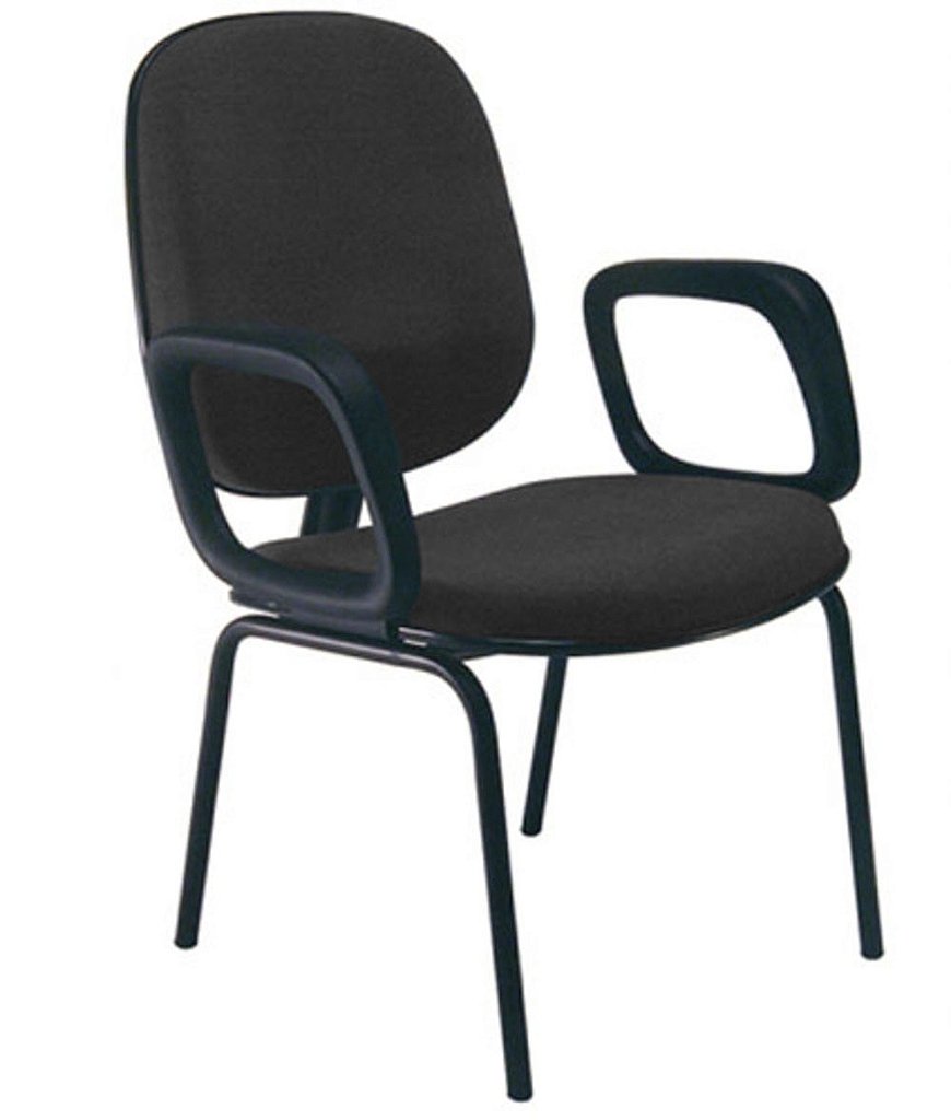 Cadeira para Igrejas Evangélicas com Braços Diretor para Escritório Linha Uno Preto