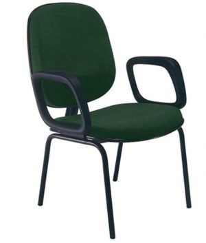 Cadeira para Igrejas Evangélicas com Braços Diretor para Escritório Linha Uno Verde