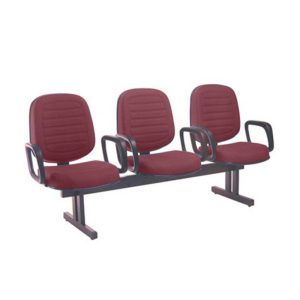 Cadeira para Igrejas Evangélicas em Longarina com 03 lugares Linha Blenda Vermelho