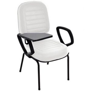 Cadeira Escolar Universitária para Escolas e Faculdades Gomada Linha Blenda Branco