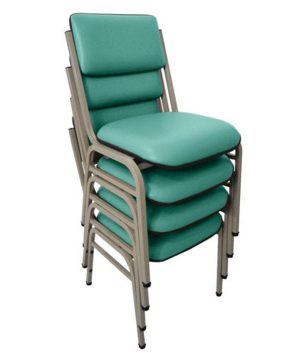 Kit com 4 Cadeiras para Auditórios Linha Hotel Smart Verde