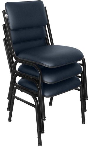 Kit com 3 Cadeiras para Auditórios Linha Hotel Smart Azul