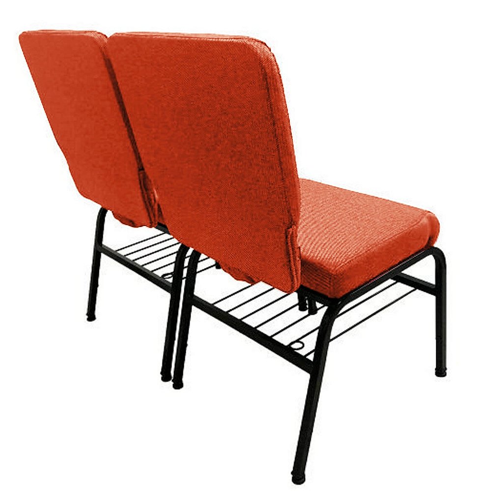 02 Cadeiras para Igrejas c/ Porta Biblía e Porta Cálice Vermelho - Imagem 3