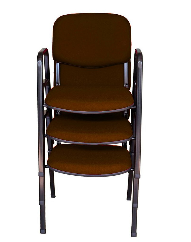 03 Cadeiras para Auditórios Linha Hotel Auditório Marrom - Imagem 2