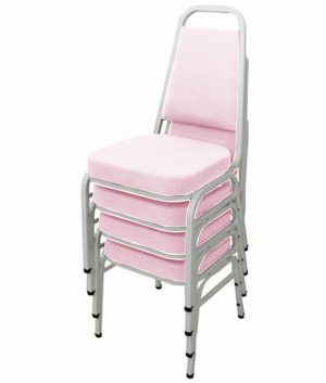 Kit com 4 Cadeiras Empilháveis Linha Hotel Plus Rosa