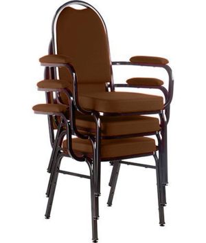 Kit com 3 Cadeiras para Auditório Linha Hotel Marrom