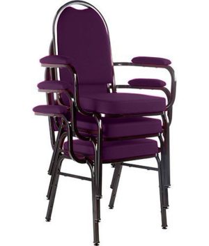 Kit com 3 Cadeiras para Auditório Linha Hotel Roxo