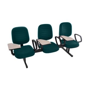 Cadeira Escolar Universitária em Longarina com prancheta para Escolas e Faculdades Linha Blenda Verde