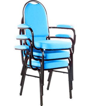 Kit com 3 Cadeiras para Auditório Linha Hotel Azul