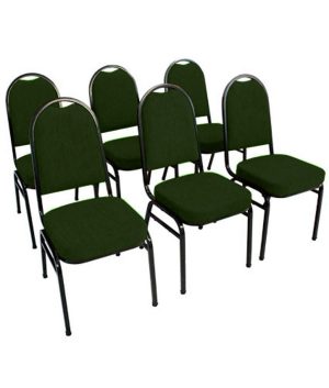 Kit com 6 Cadeiras para Auditórios Linha Hotel Verde