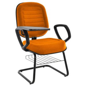 Cadeira Escolar Universitária com prancheta para Escolas e Faculdades Linha Blenda Laranja