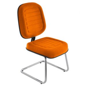 Cadeira Diretor para Auditório e Salas de Convenções Cromada Linha Blenda Laranja