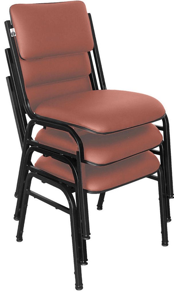 Kit com 3 Cadeiras para Auditórios Linha Hotel Smart Vermelho