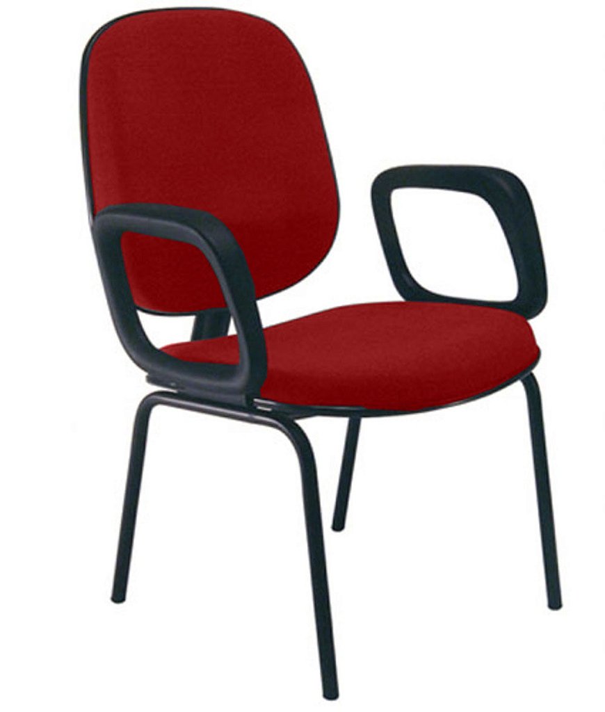 Cadeira para Igrejas Evangélicas com Braços Diretor para Escritório Linha Uno Vermelho