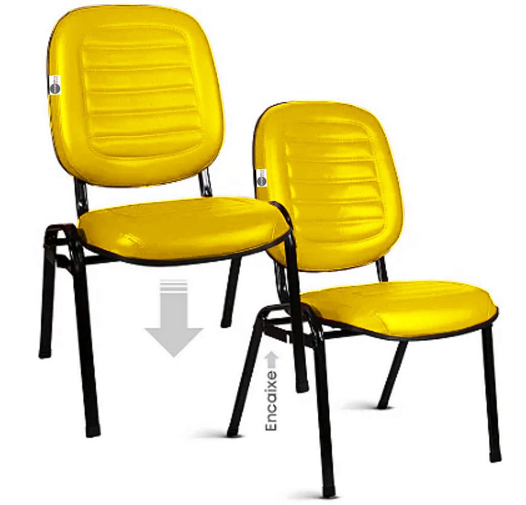 Cadeira Empilhável para Igrejas Evangélicas Linha Holy Amarelo - Imagem 7