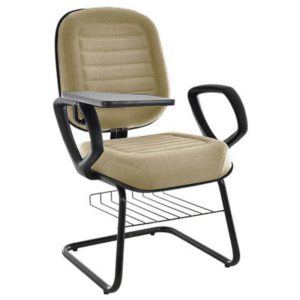 Cadeira Escolar  Universitária com prancheta para Escolas e Faculdades Linha Blenda Bege