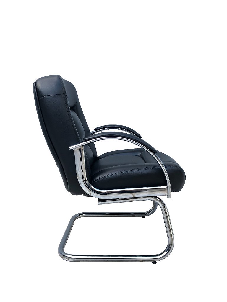 Poltrona Diretor Luxuosa Base Fixa Fixos Linha Firenze Preto