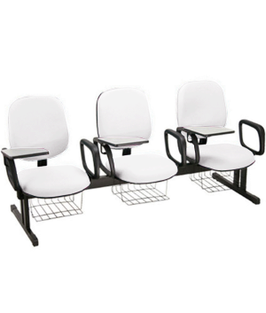 Cadeira Escolar em longarina para Escolas Linha Uno Branco