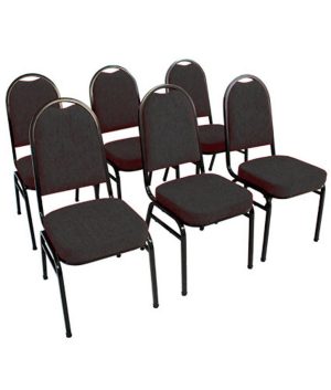 Kit com 6 Cadeiras para Auditórios Linha Hotel Preto