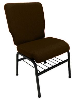 01 Cadeira para Igrejas c/ Porta Biblía e Porta Cálice Marrom