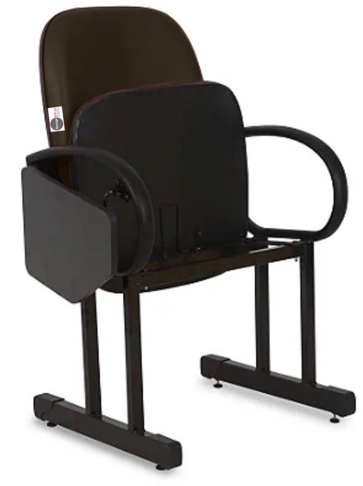 01 Cadeira Escolar para Auditório e Escolas com Prancheta Linha Dallas Auditório Marrom - Imagem 4