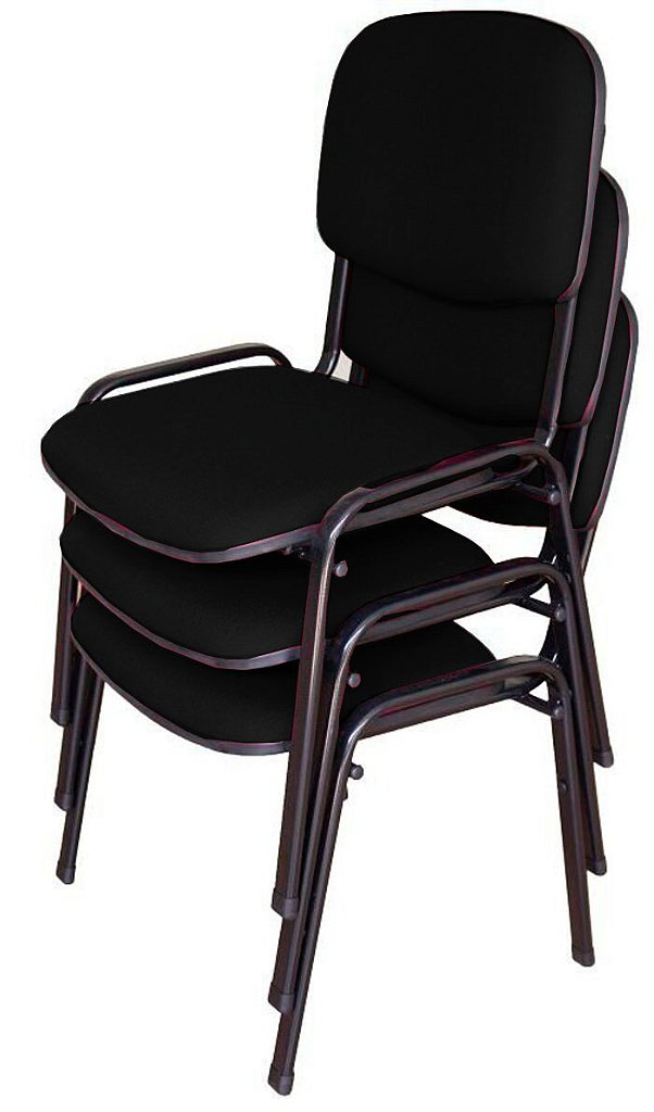 03 Cadeiras para Auditórios Linha Hotel Auditório Preto