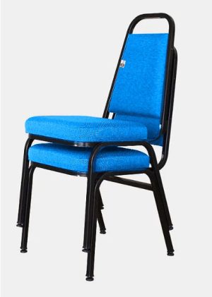 02 Cadeiras Empilhável para Hotelaria Linha Hotel Jersey Azul