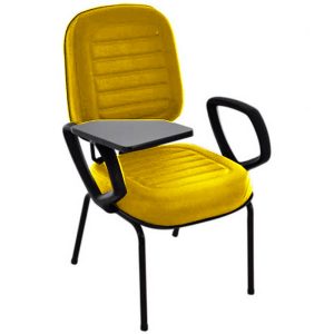 Cadeira Escolar Universitária para Escolas e Faculdades Gomada Linha Blenda Amarelo