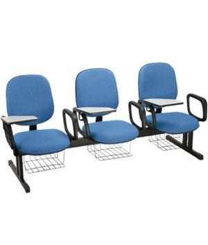 Cadeira Escolar em longarina para Escolas Linha Uno Azul