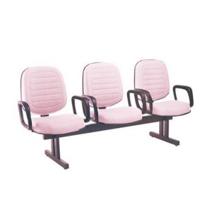 Cadeira para Igrejas Evangélicas em Longarina com 03 lugares Linha Blenda Rosa