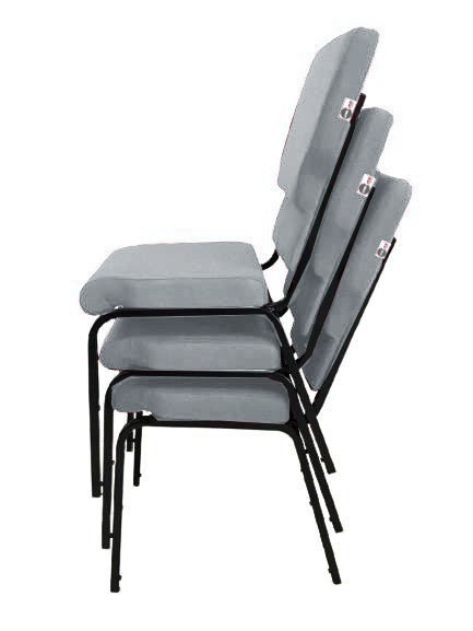Cadeira Empilhável para Igrejas Evangélicas Linha Church Cinza - Imagem 4