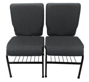 02 Cadeiras para Igrejas c/ Porta Biblía e Porta Cálice Marrom