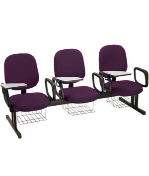 Cadeira Escolar em longarina para Escolas Linha Uno Roxo