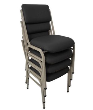 Kit com 4 Cadeiras para Auditórios Linha Hotel Smart Preto